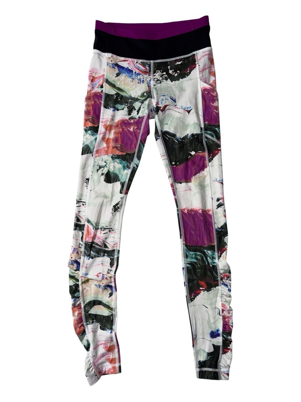 Lululemon women’s 4 speed tight III pigment wave multi abstract leggings EUC